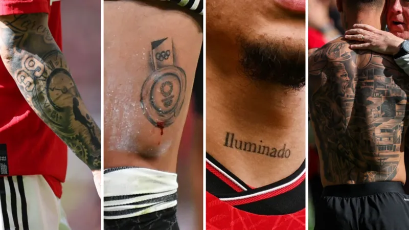 Some of Antony's tattoos, including an image on his back of the favela where he grew up and which he spoke about to the media